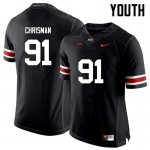 Youth Ohio State Buckeyes #91 Drue Chrisman Black Nike NCAA College Football Jersey Athletic BKD5844HE